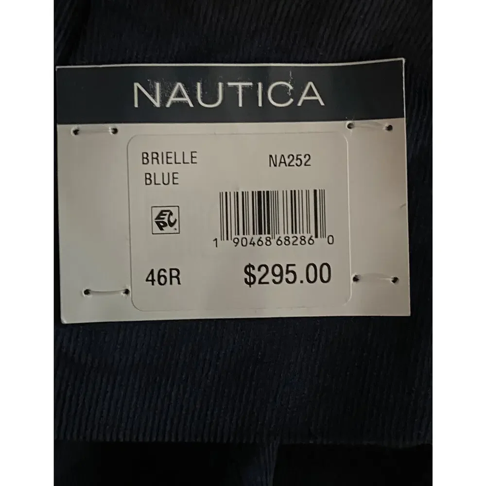 Nautica Sport Coat Men's 46 Regular Corduroy Blazer Modern Fit Navy Blue NWT